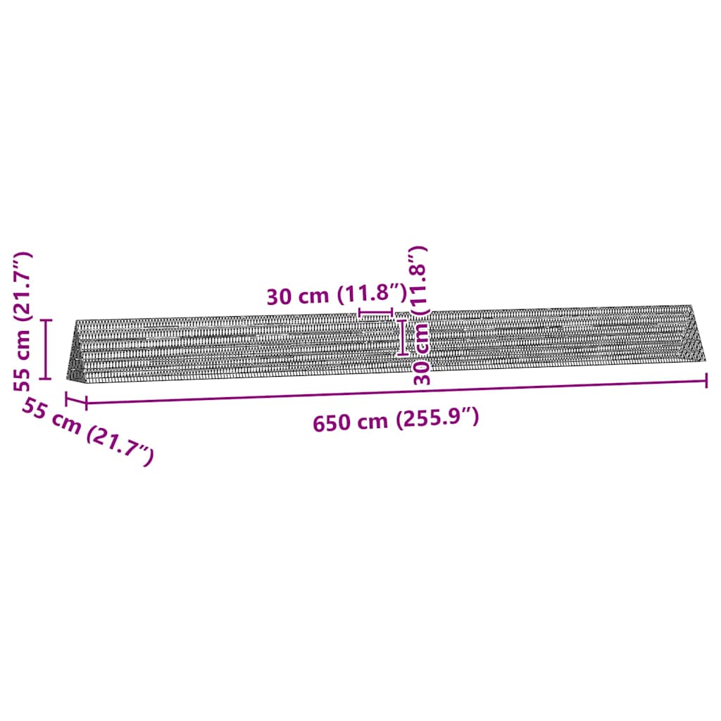 Kaninbur Silver 650 x 55 x 55 cm Galvaniserat Stål