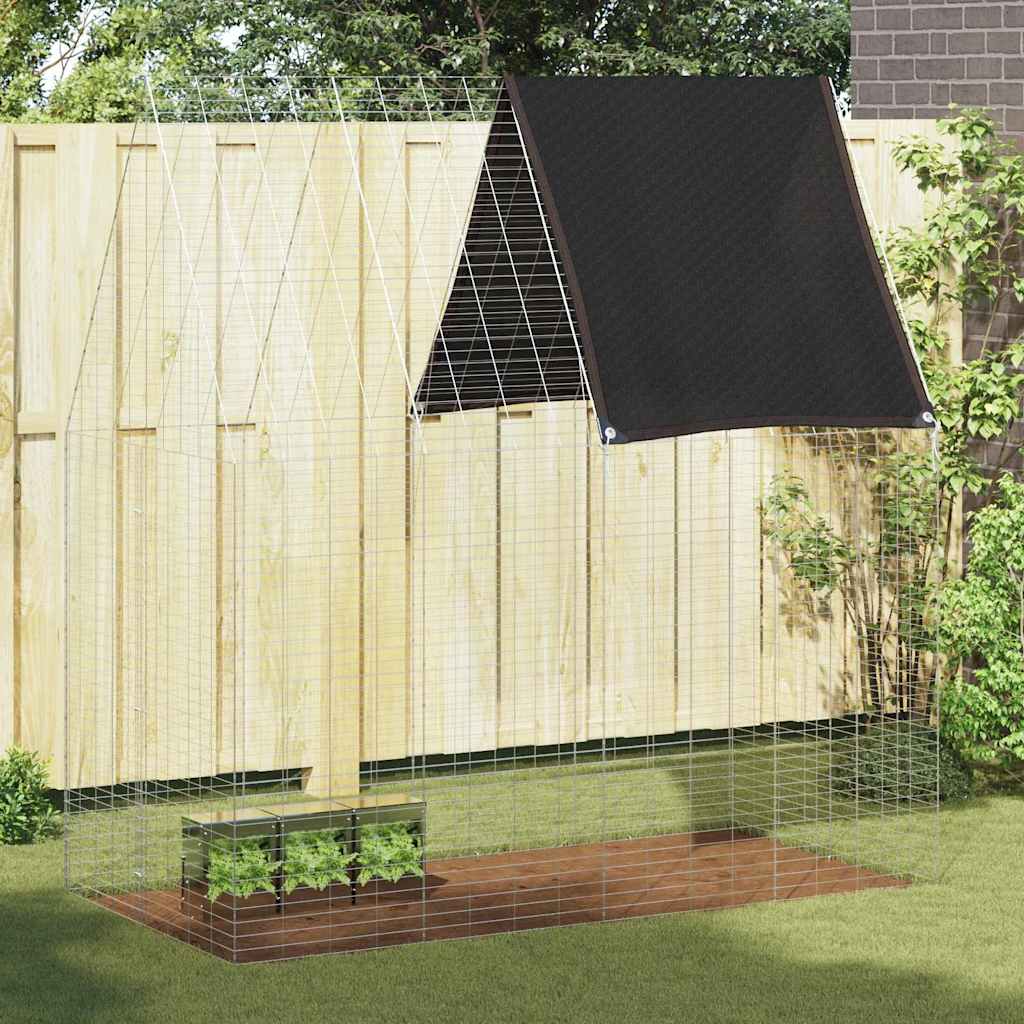 Kaninbur Silver 200 x 100 x 210 cm Galvaniserat Stål