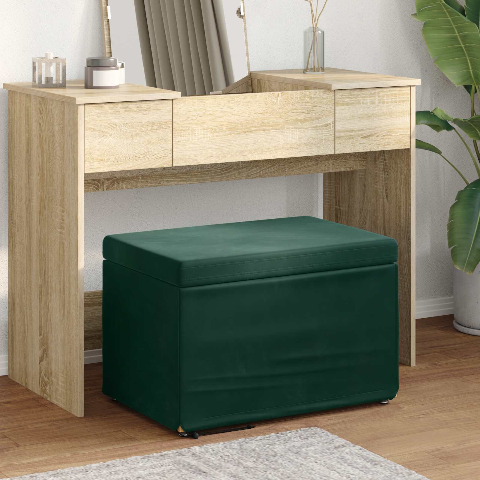 Pall Mörkgrön 61 x 41 x 40 cm Sammet och konstruerat trä