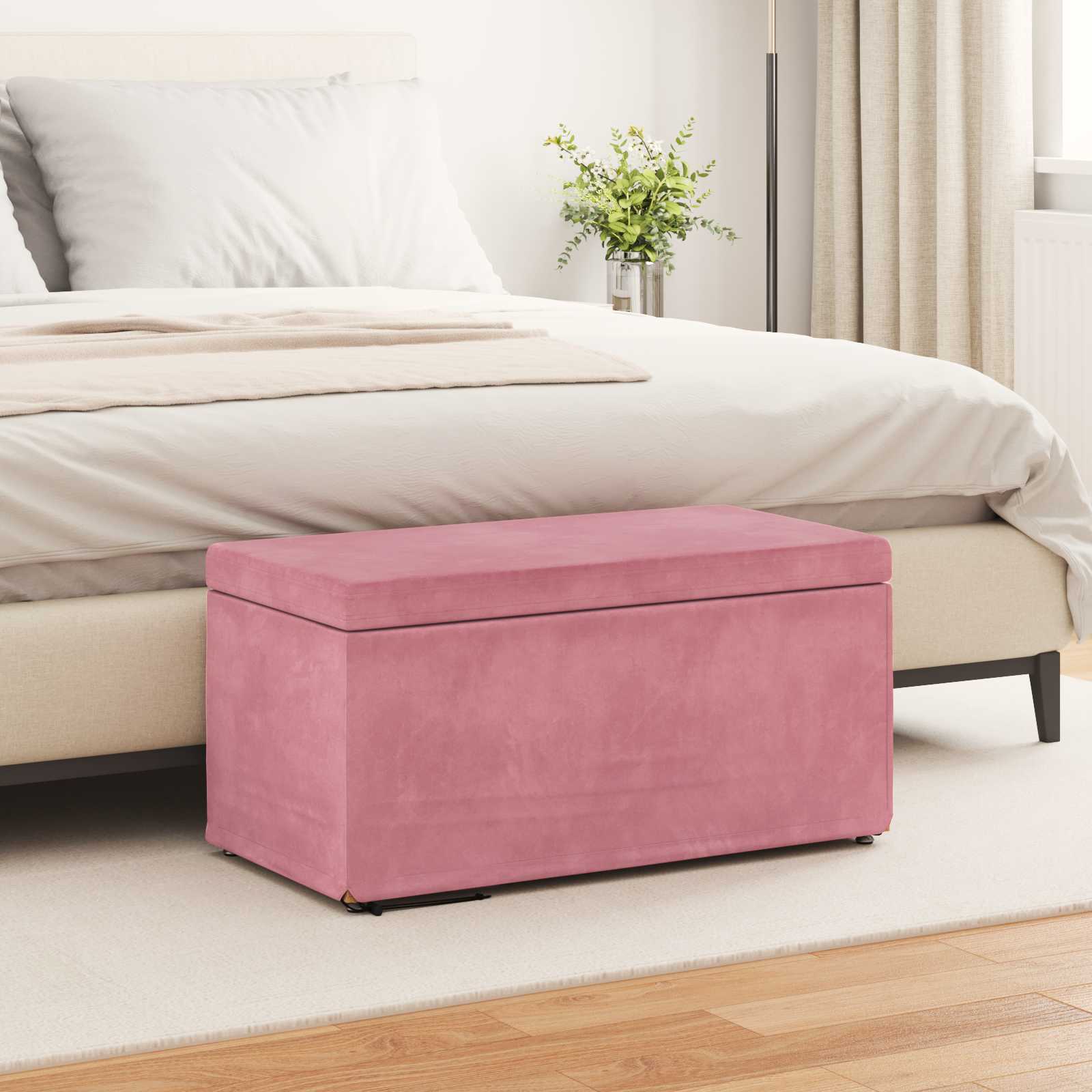 Pall Rosa 81 x 41 x 40 cm Sammet och konstruerat trä