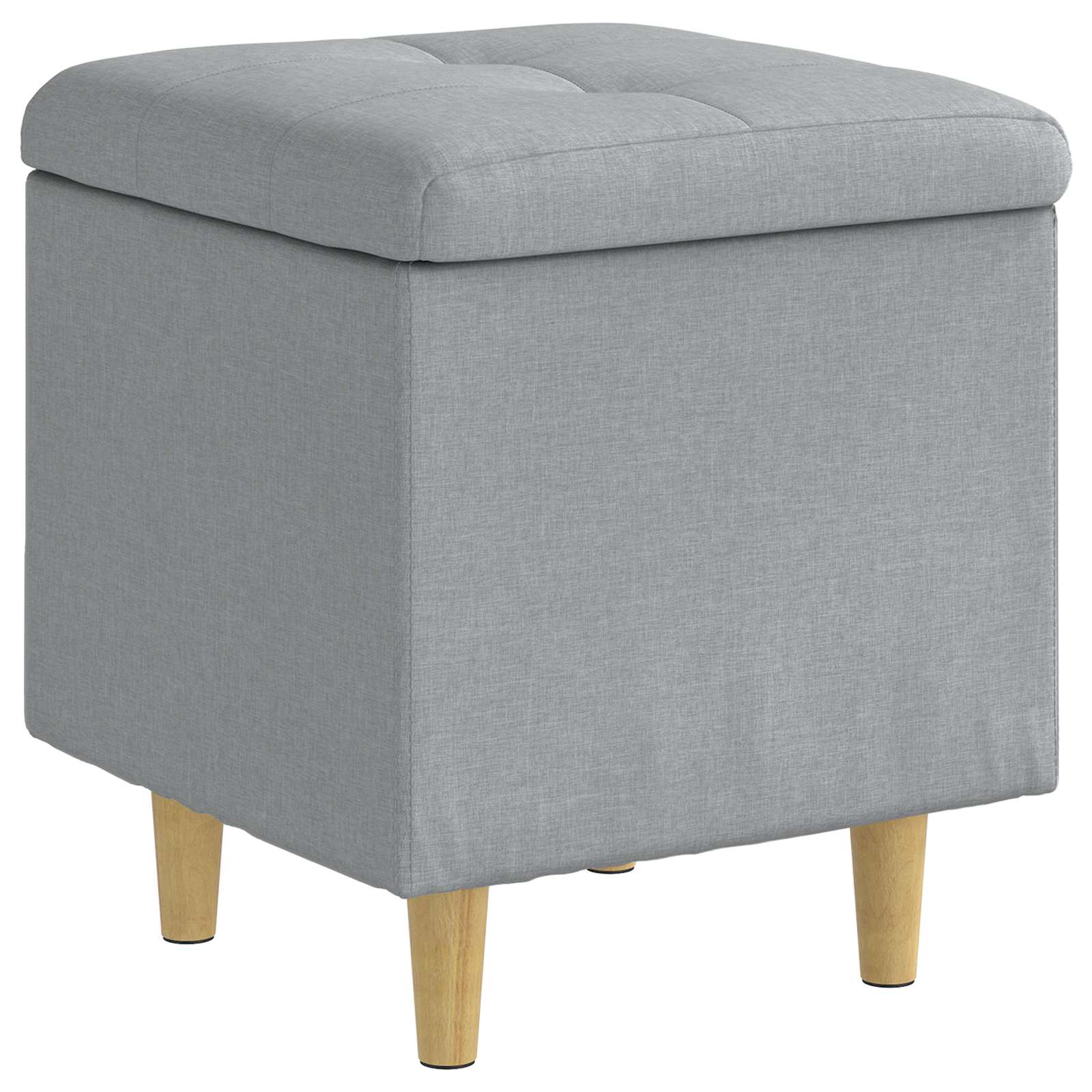 Ottoman med förvaring Ljusgrå 40 x 40 x 45 cm tyg