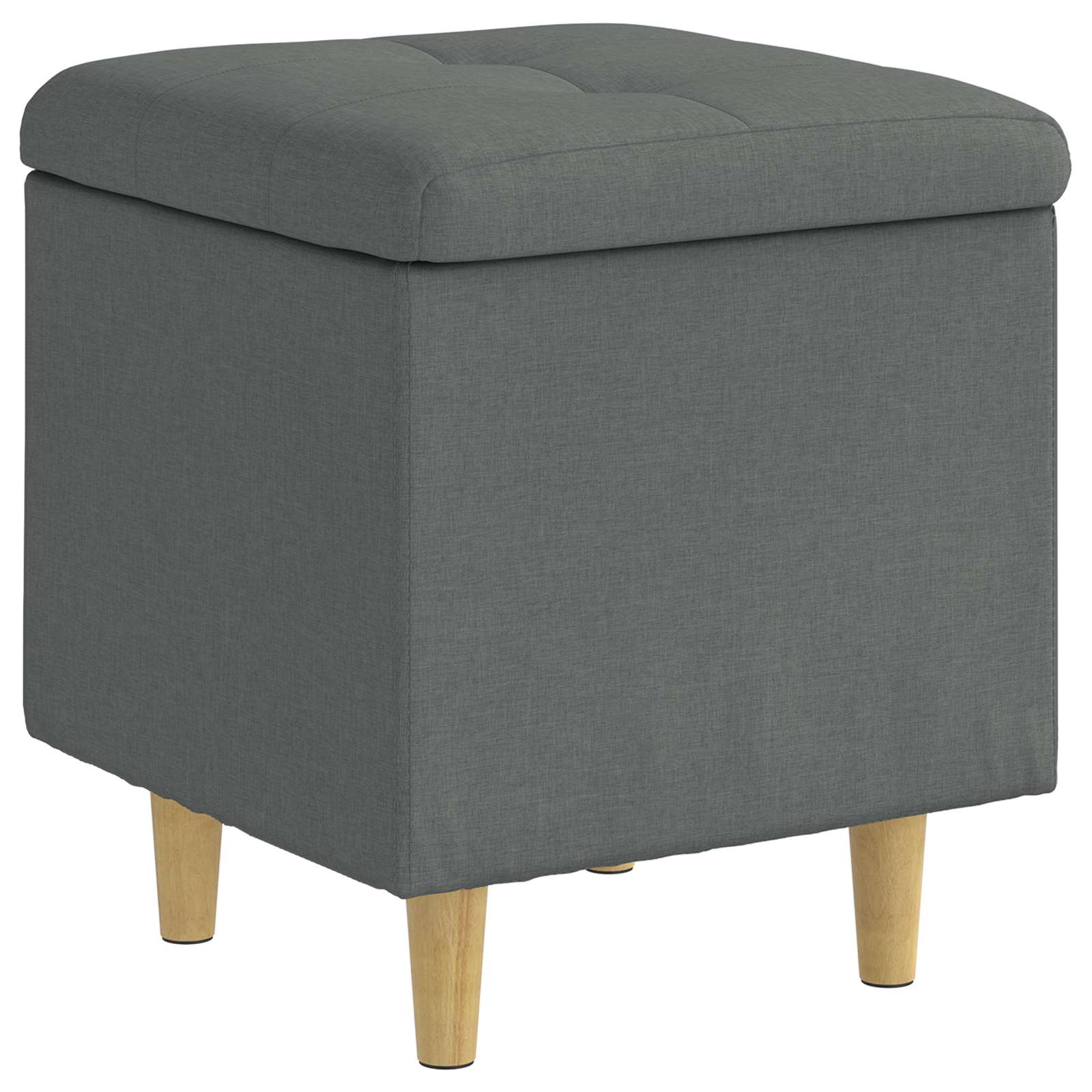 Ottoman med förvaring Mörkgrå 40 x 40 x 45 cm tyg