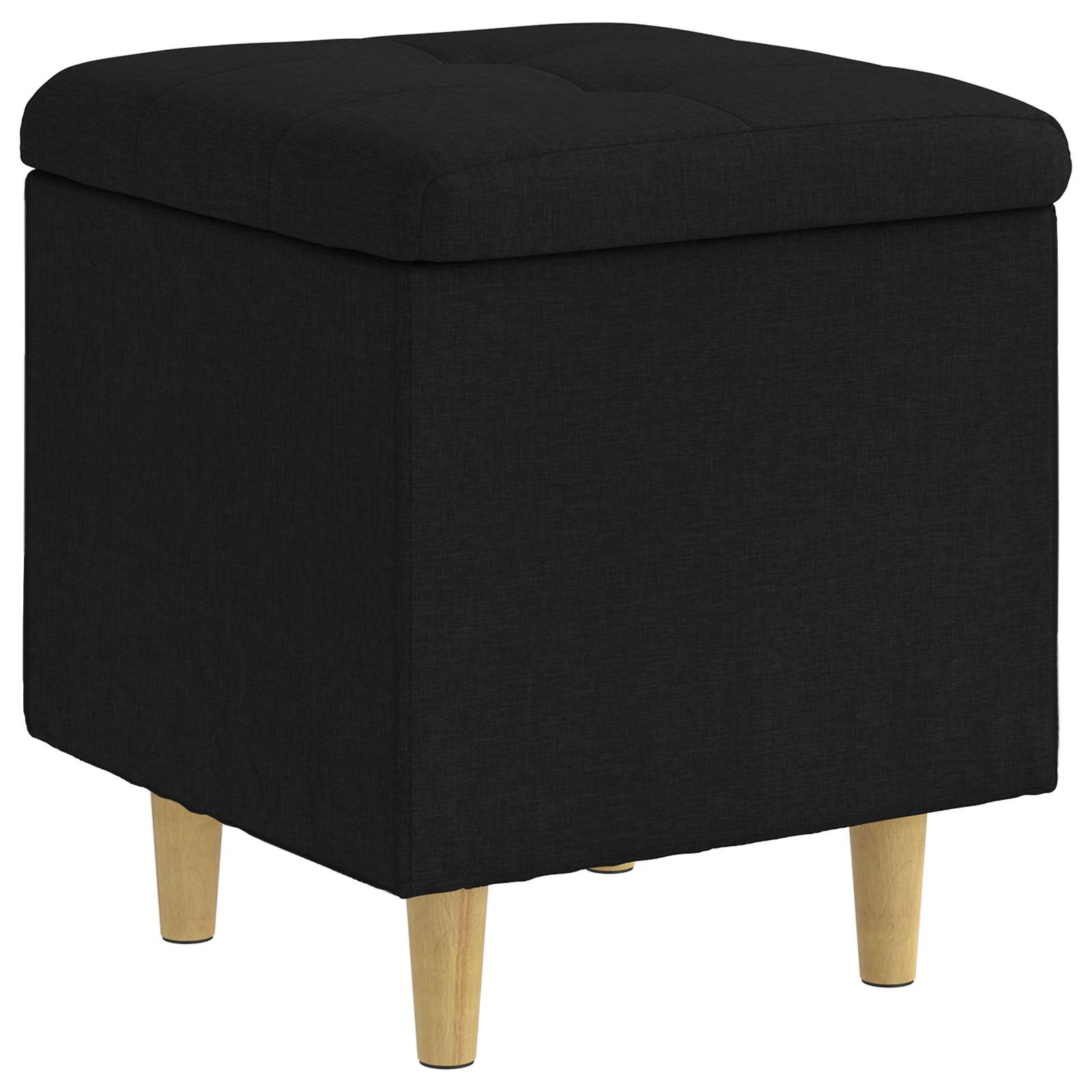 Ottoman med förvaring Svart 40 x 40 x 45 cm tyg