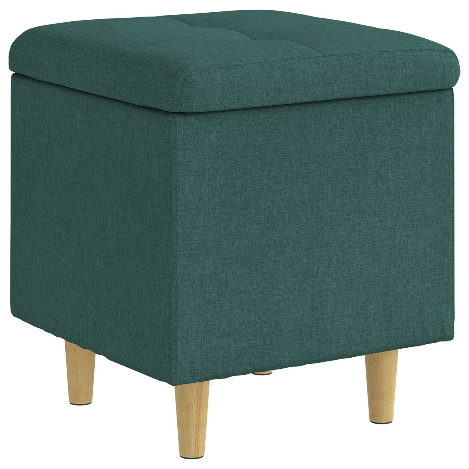 Ottoman med förvaring Mörkgrön 40 x 40 x 45 cm tyg