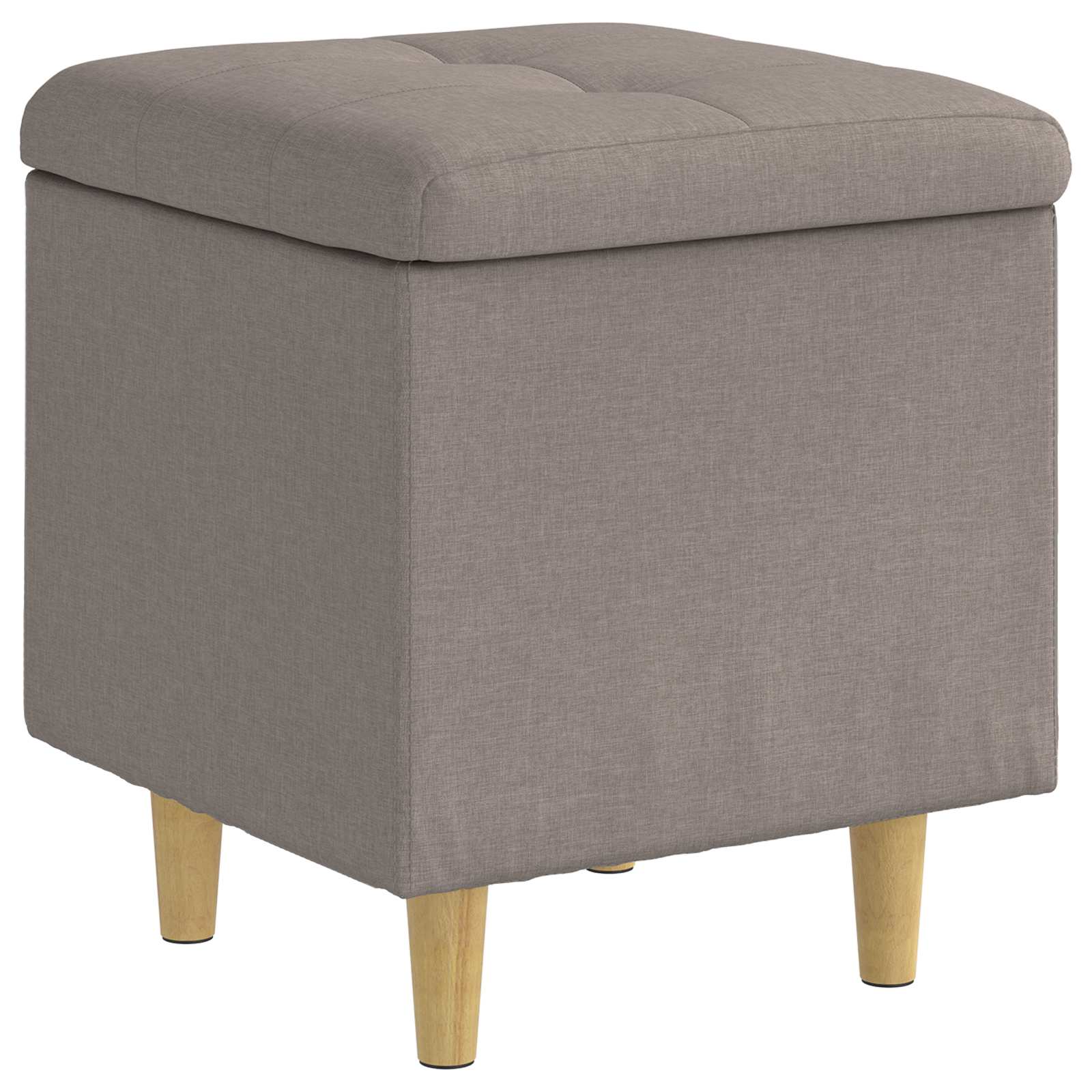 Ottoman med förvaring Taupe 40 x 40 x 45 cm tyg
