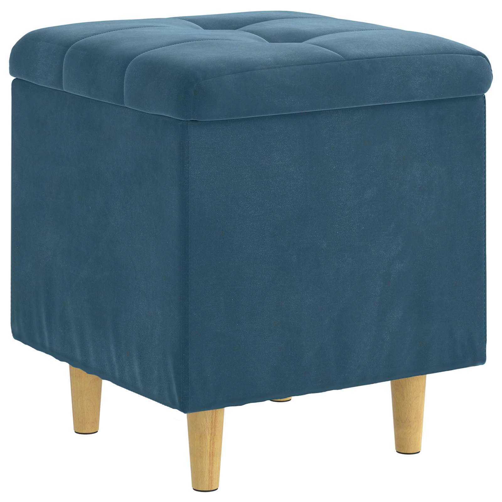 Ottoman med förvaring Blå 40 x 40 x 45 cm Sammet