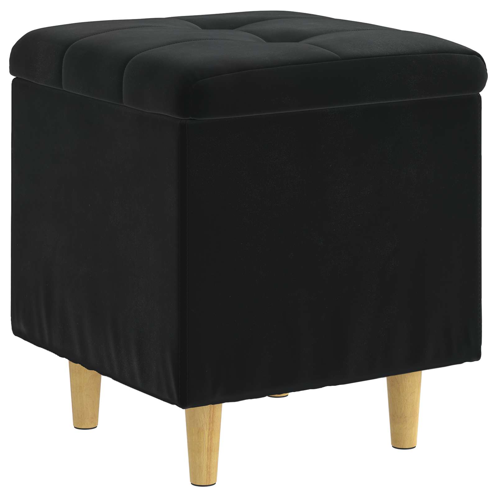 Ottoman med förvaring Svart 40 x 40 x 45 cm Sammet