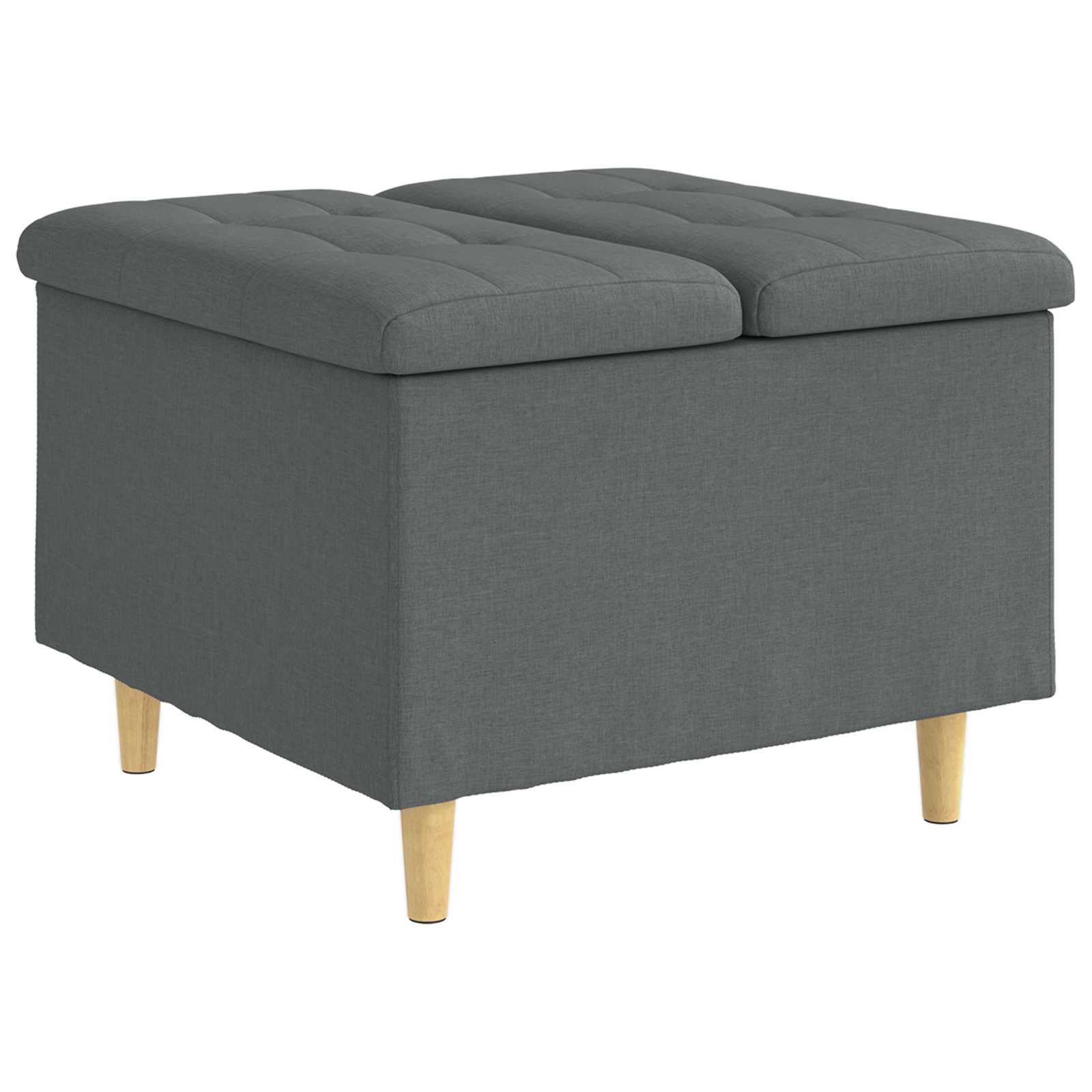 Ottoman med förvaring Mörkgrå 60 x 60 x 45 cm tyg