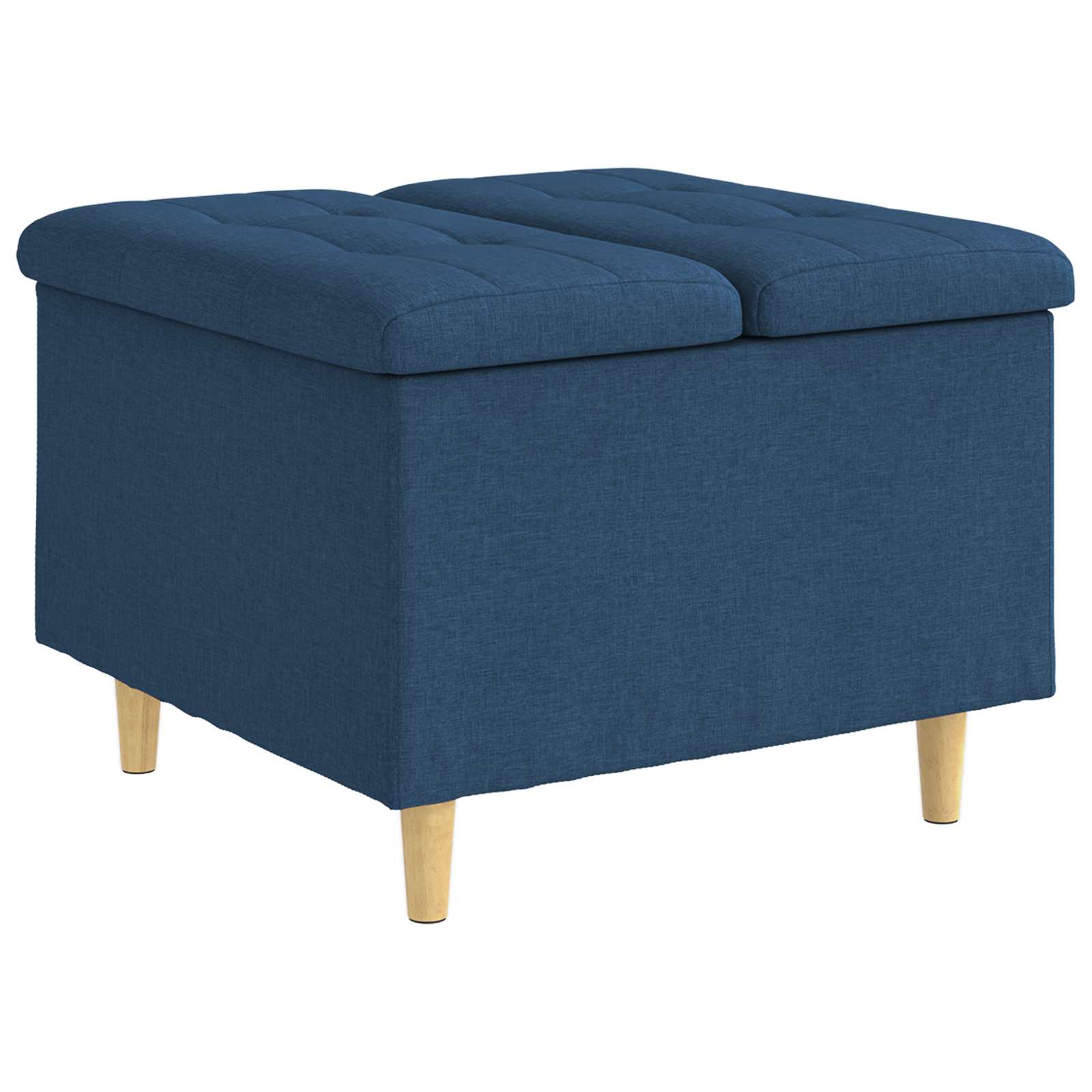 Ottoman med förvaring Blå 60 x 60 x 45 cm tyg