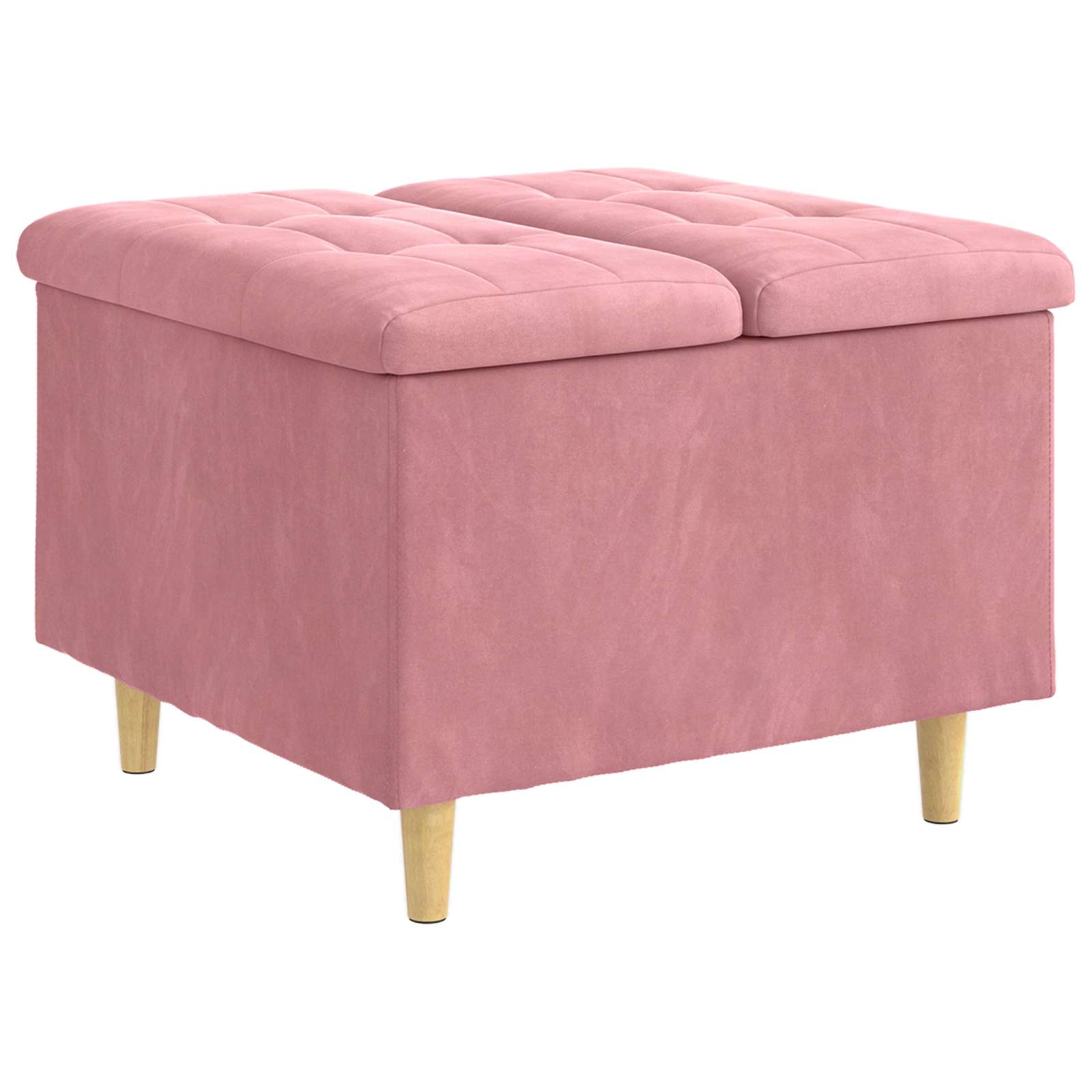 Ottoman med förvaring Rosa 60 x 60 x 45 cm Sammet