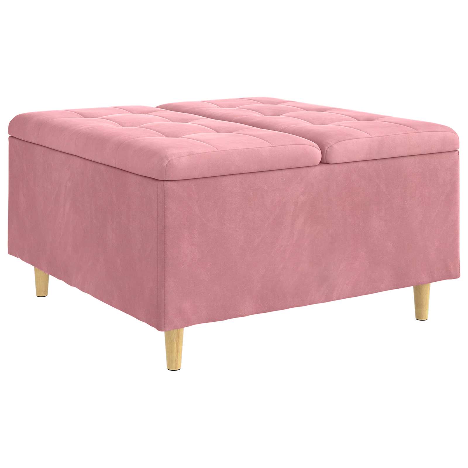 Ottoman med förvaring Rosa 80 x 80 x 45 cm Sammet