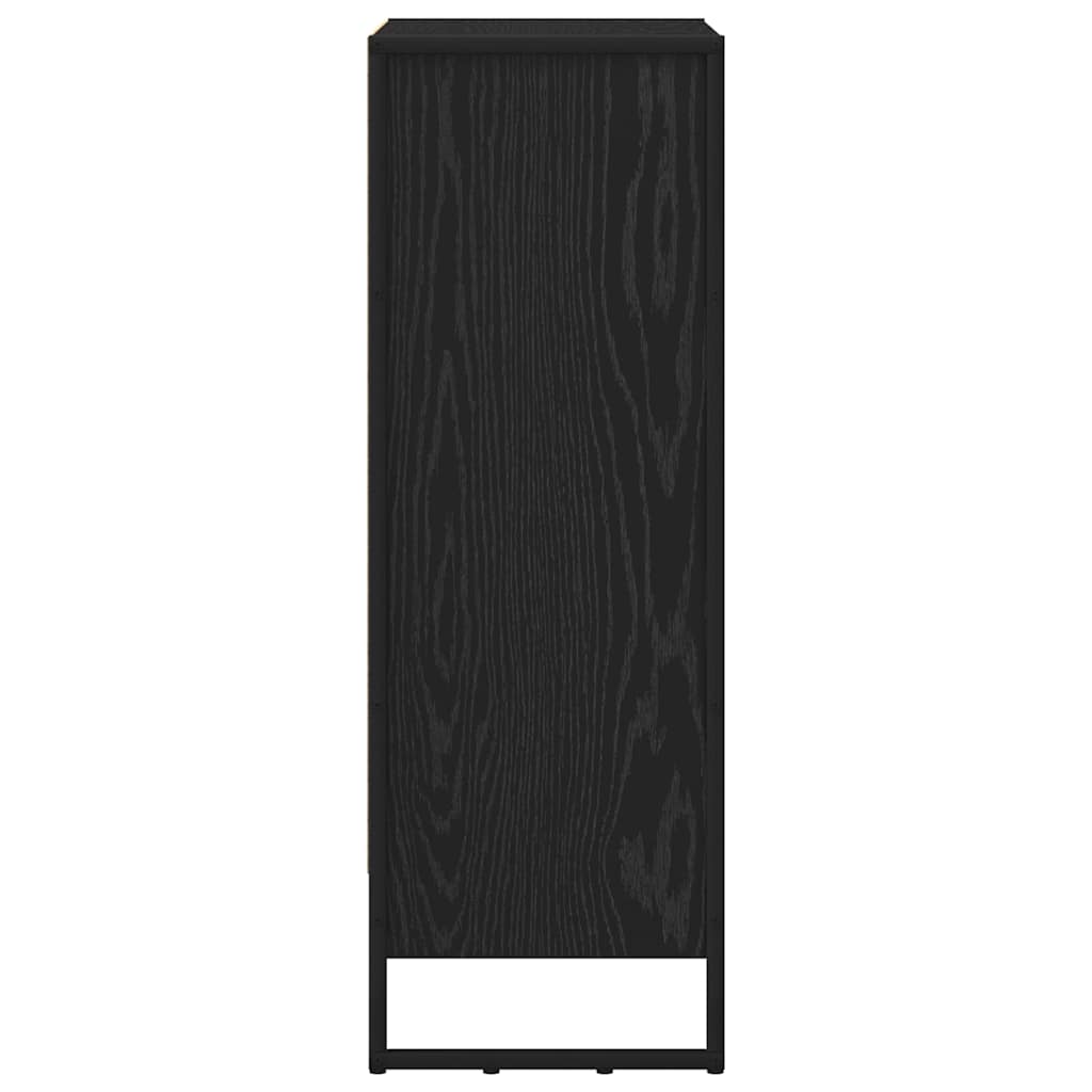 Bokskåp Svart Ek 80 x 30 x 155 cm Konstruerat trä