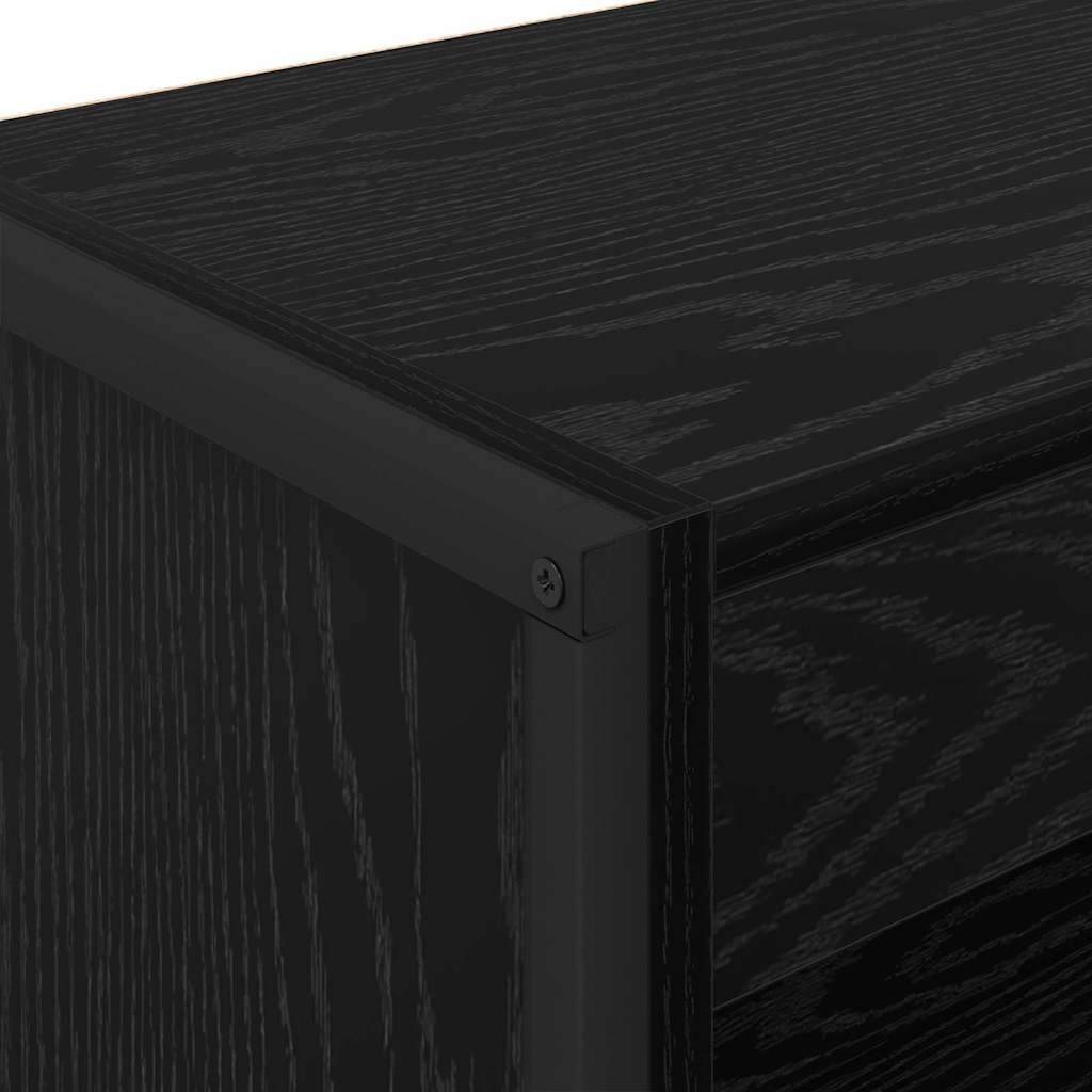 Bokskåp Svart Ek 80 x 30 x 155 cm Konstruerat trä