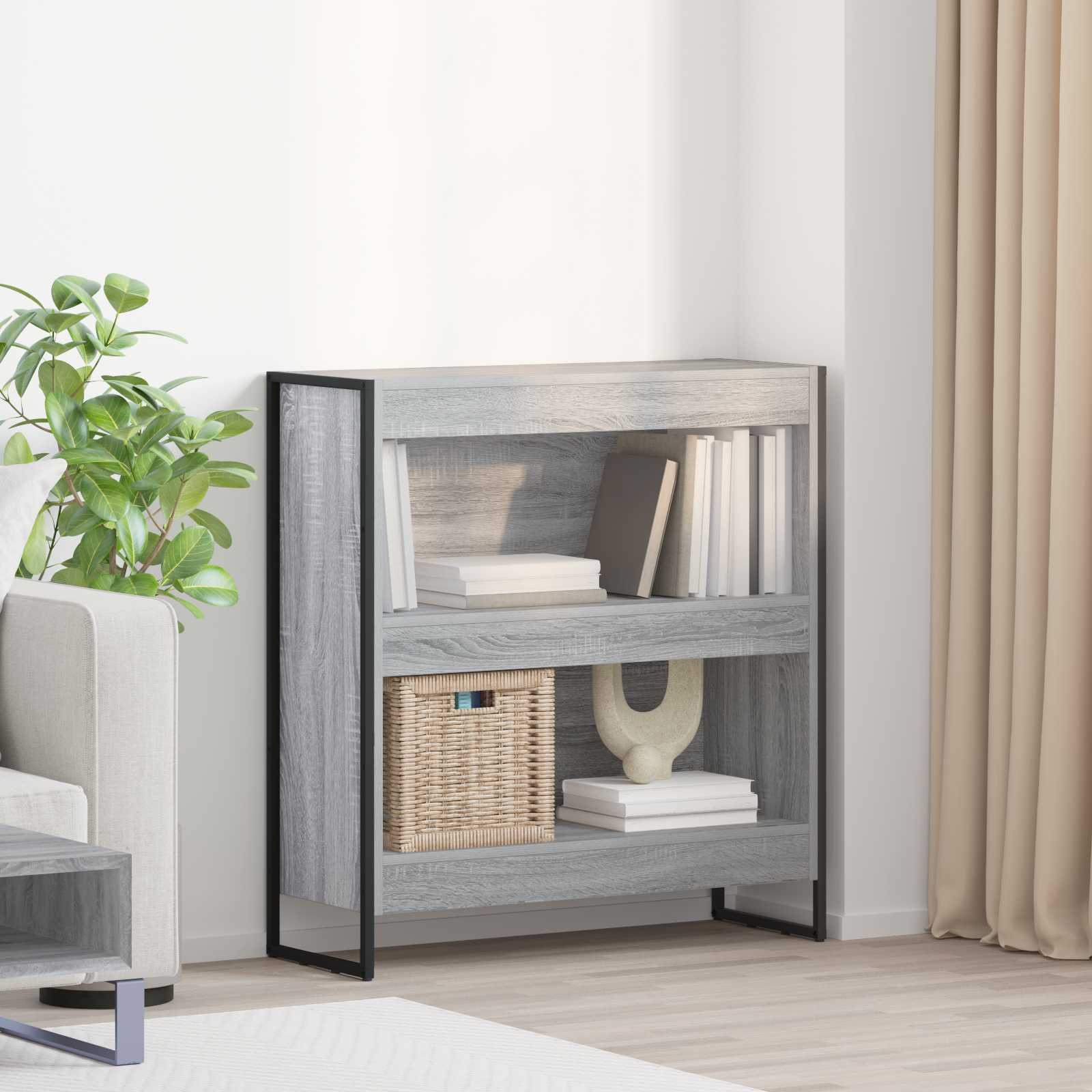 Bokskåp Grå Sonoma 80 x 30 x 155 cm Konstruerat trä