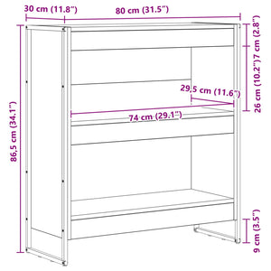 Bokskåp Artisan Ek 80 x 30 x 155 cm Konstruerat trä
