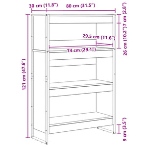 Bokskåp Artisan Ek 80 x 30 x 155 cm Konstruerat trä
