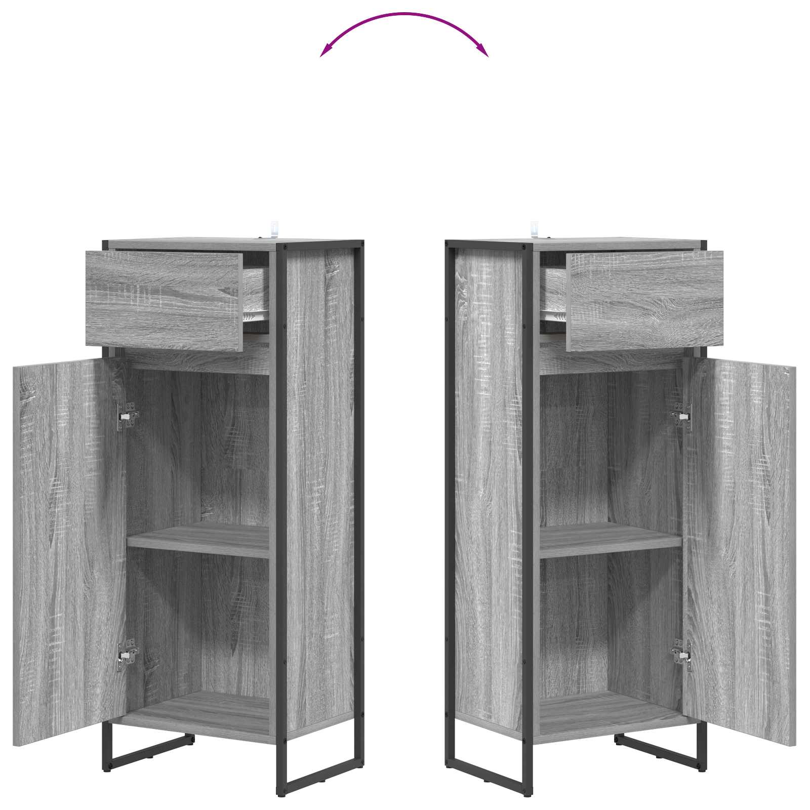 Badrumsskåp Grå Sonoma 40 x 30 x 100 cm Konstruerat trä