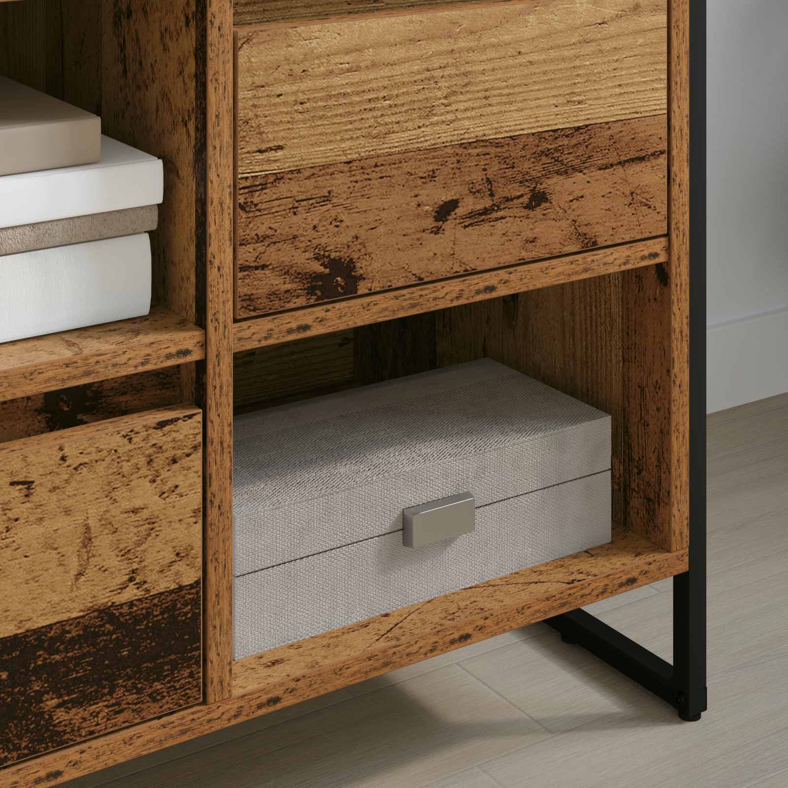 TV-skåp med låda Gammalt trä 100 x 36 x 49,5 cm Konstruerat trä