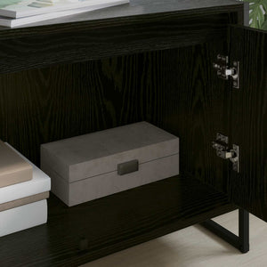 TV-skåp Svart Ek 140 x 36 x 49,5 cm Konstruerat trä