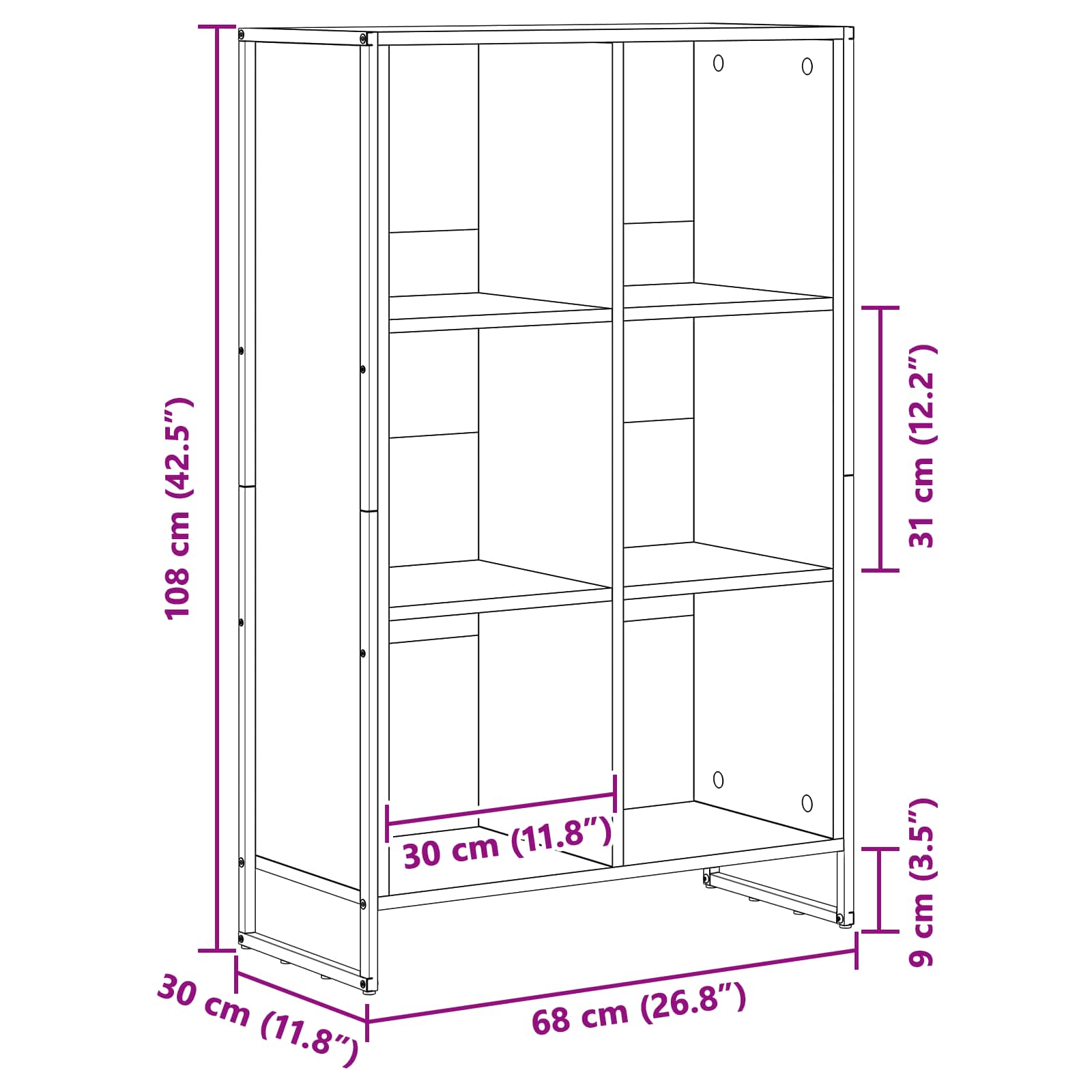 Bokskåp Gammalt trä 99.5 x 30 x 108.5 cm Konstruerat trä