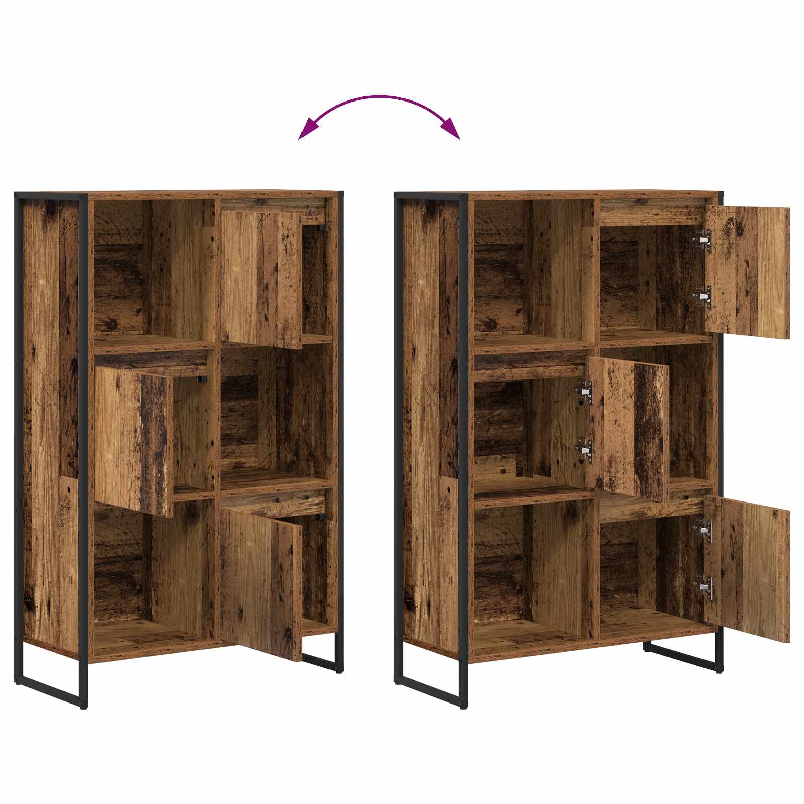 Bokskåp Gammalt trä 68 x 30 x 108.5 cm Konstruerat trä