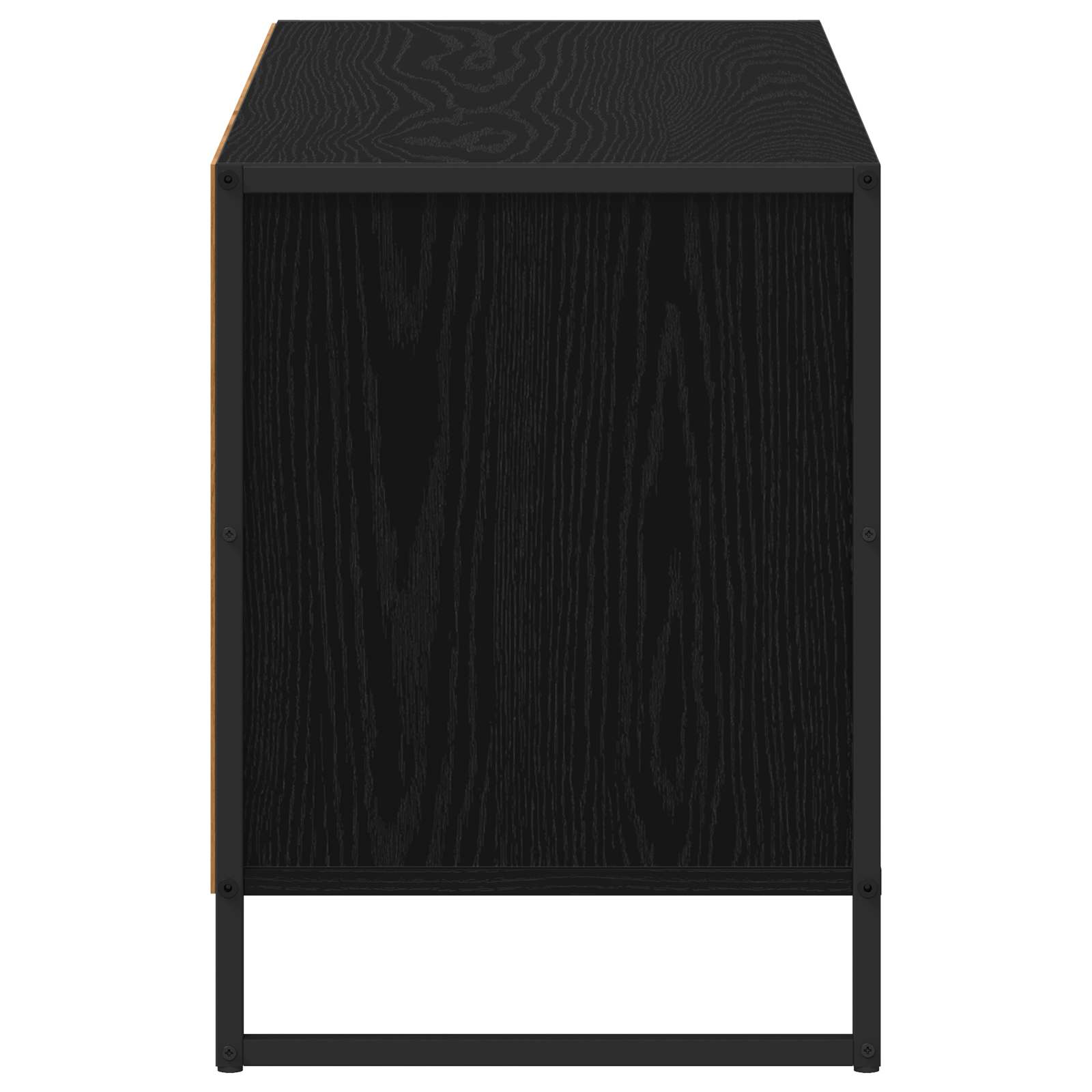 TV-skåp med låda Svart Ek 100 x 36 x 49,5 cm Konstruerat trä