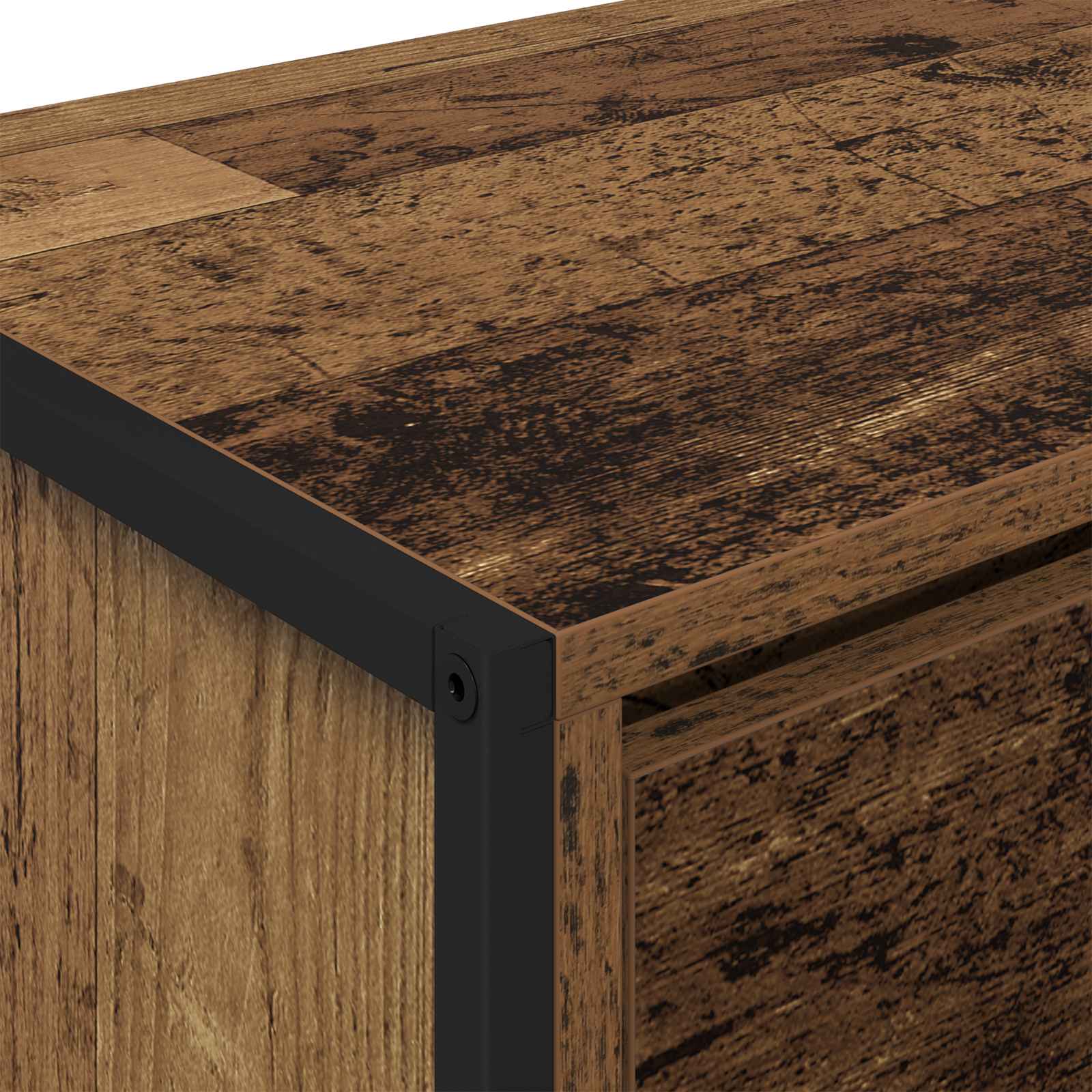 TV-skåp med låda Gammalt trä 100 x 36 x 49,5 cm Konstruerat trä