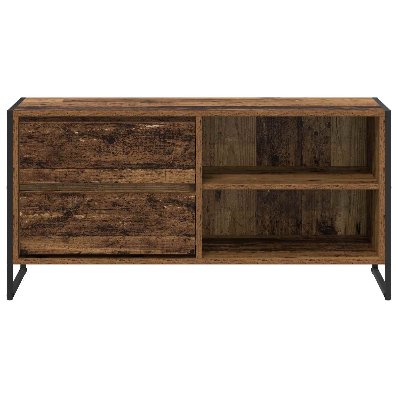 TV-skåp med låda Gammalt trä 100 x 36 x 49,5 cm Konstruerat trä