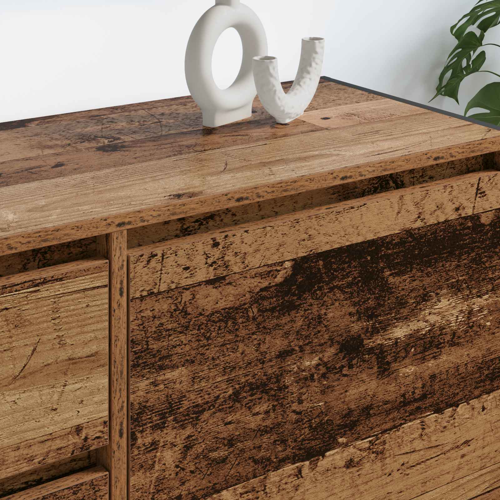 TV-skåp med låda Gammalt trä 100 x 36 x 49.5 cm Konstruerat trä