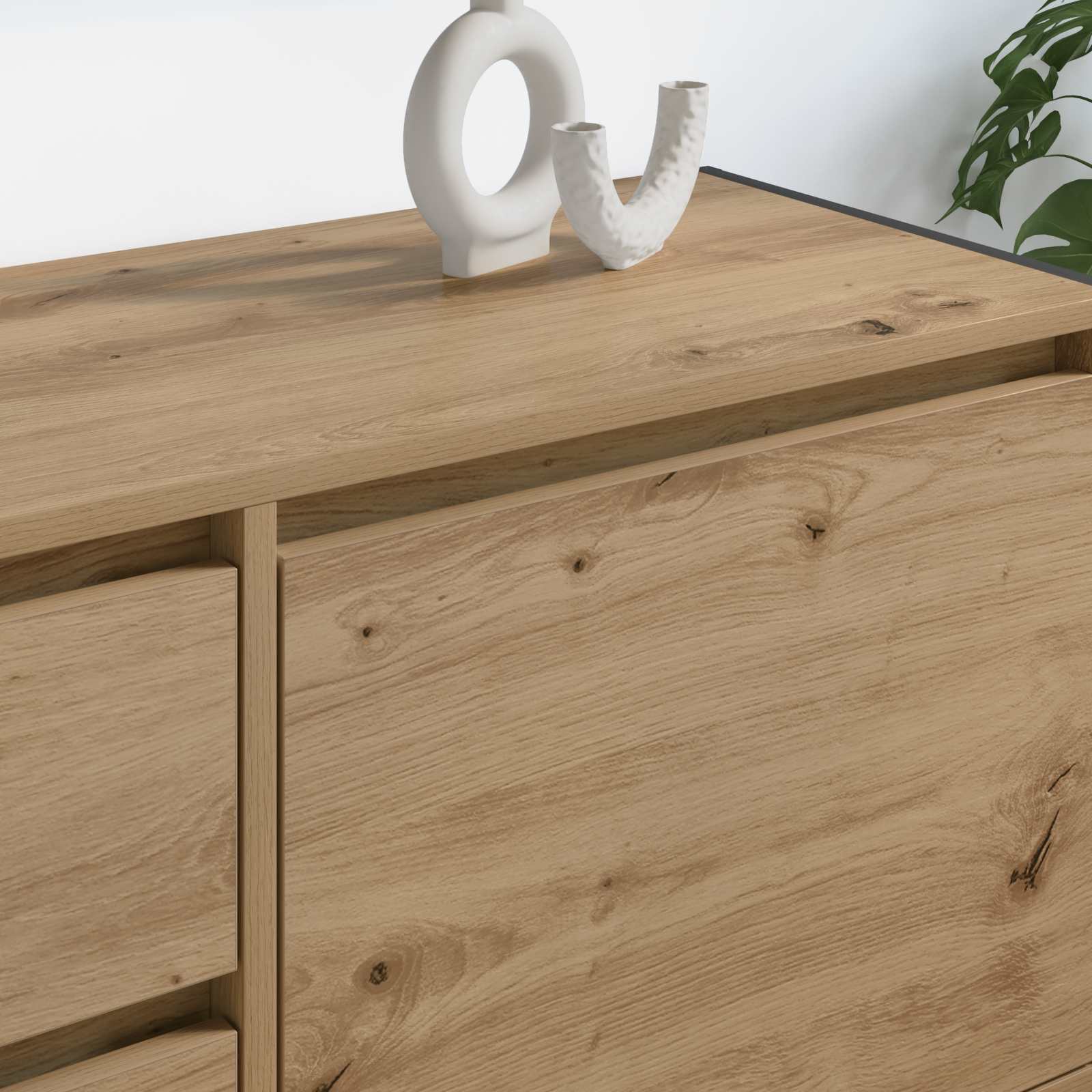 TV-skåp med låda Artisan Ek 100 x 36 x 49.5 cm Konstruerat trä