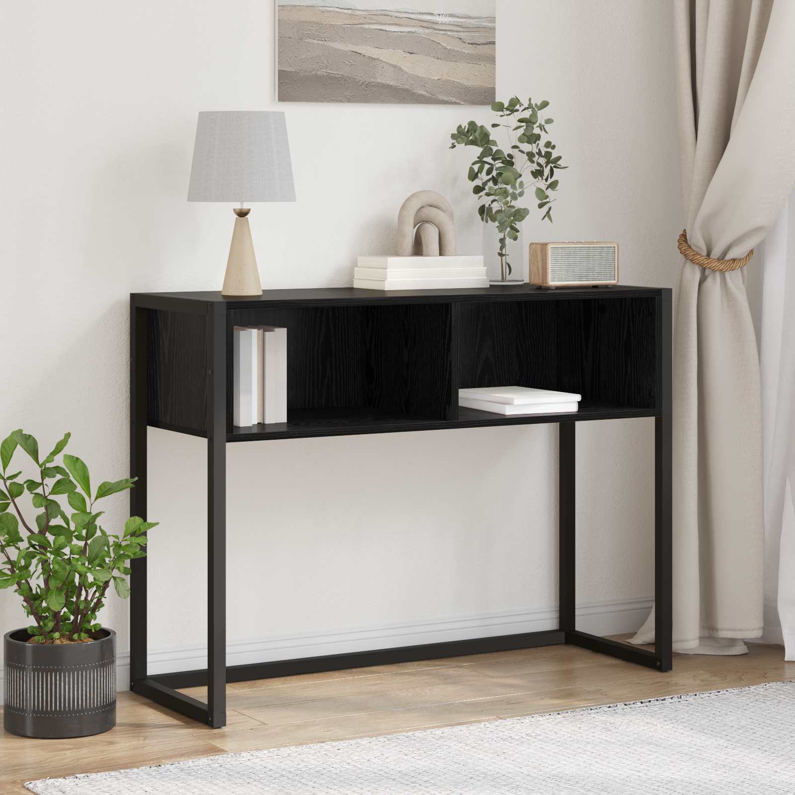 Sidobord Svart Ek 100 x 36 x 75 cm Konstruerat trä