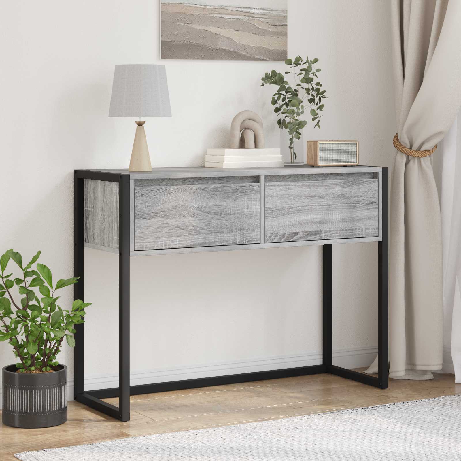 Sidobord Grå Sonoma 100 x 36 x 75 cm Konstruerat trä