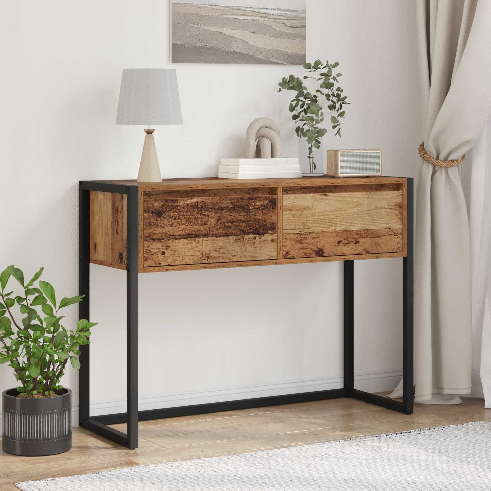 Sidobord Gammalt trä 100 x 36 x 75 cm Konstruerat trä