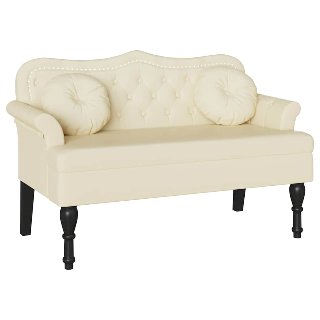 Chesterfield Bänk Kräm 120,5 x 65 x 75 cm Konstläder