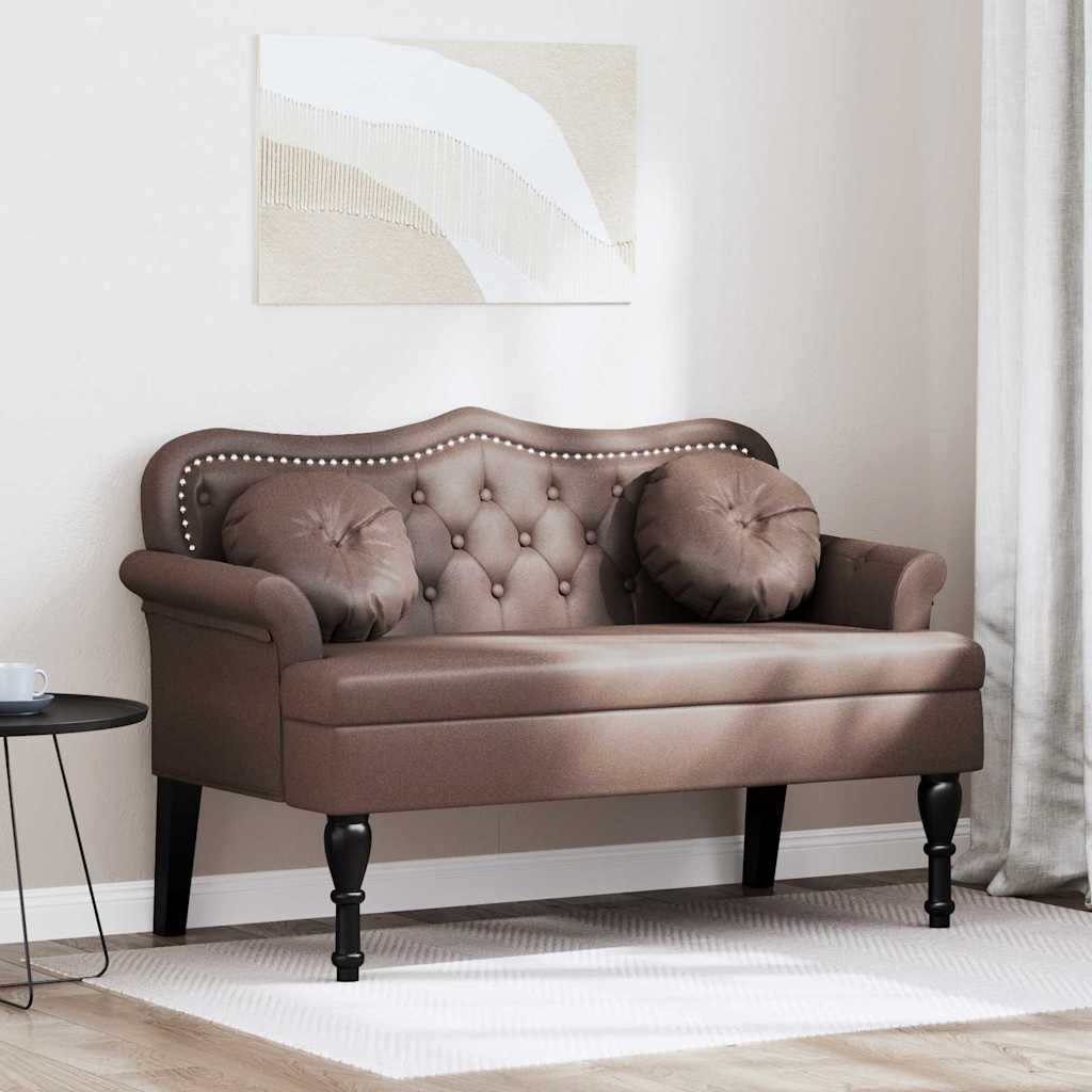 Chesterfield Bänk Brun 120,5 x 65 x 75 cm Konstläder