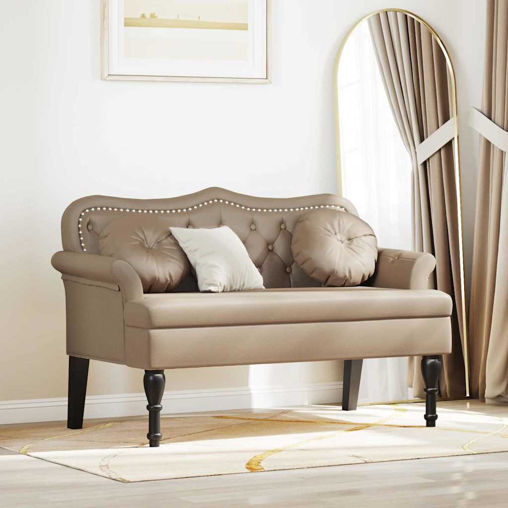 Chesterfield Bänk Cappuccino 120,5 x 65 x 75 cm Konstläder
