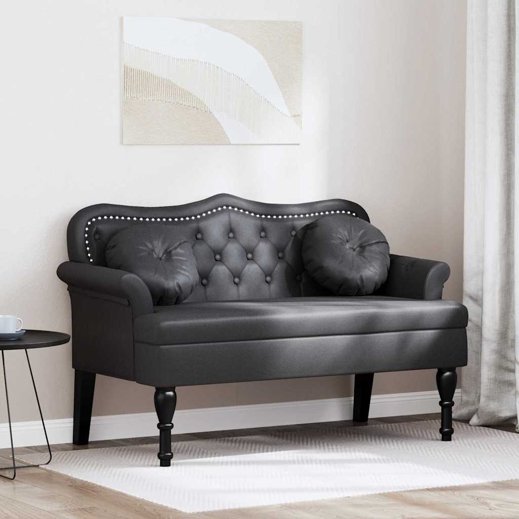 Chesterfield Bänk Svart 120,5 x 65 x 75 cm Konstläder