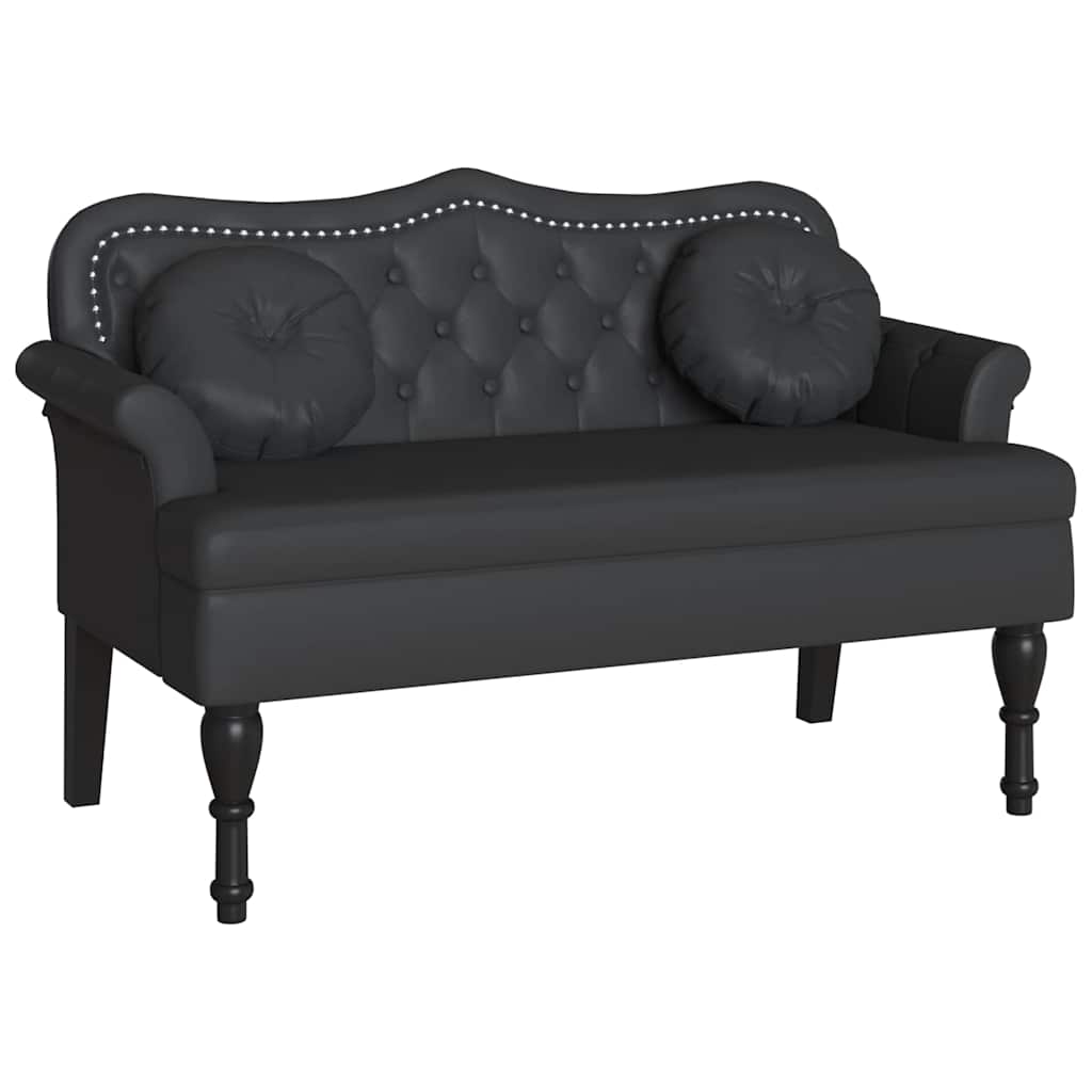 Chesterfield Bänk Svart 120,5 x 65 x 75 cm Konstläder