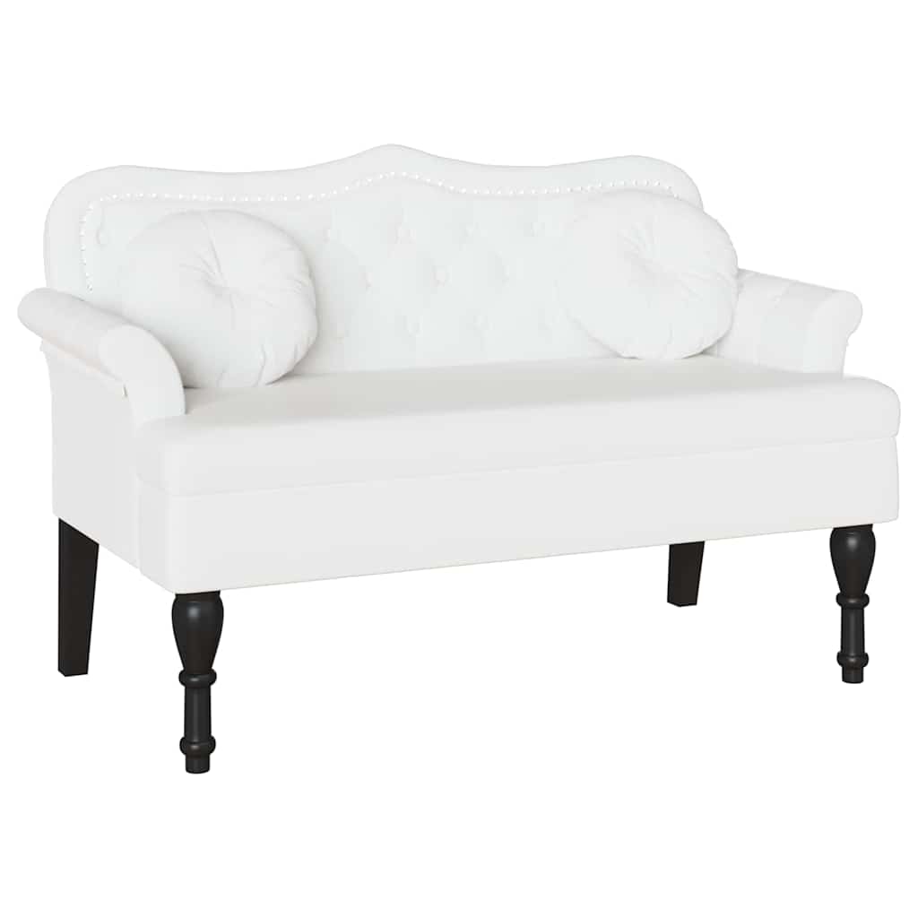 Chesterfield Bänk Vit 120,5 x 65 x 75 cm Konstläder