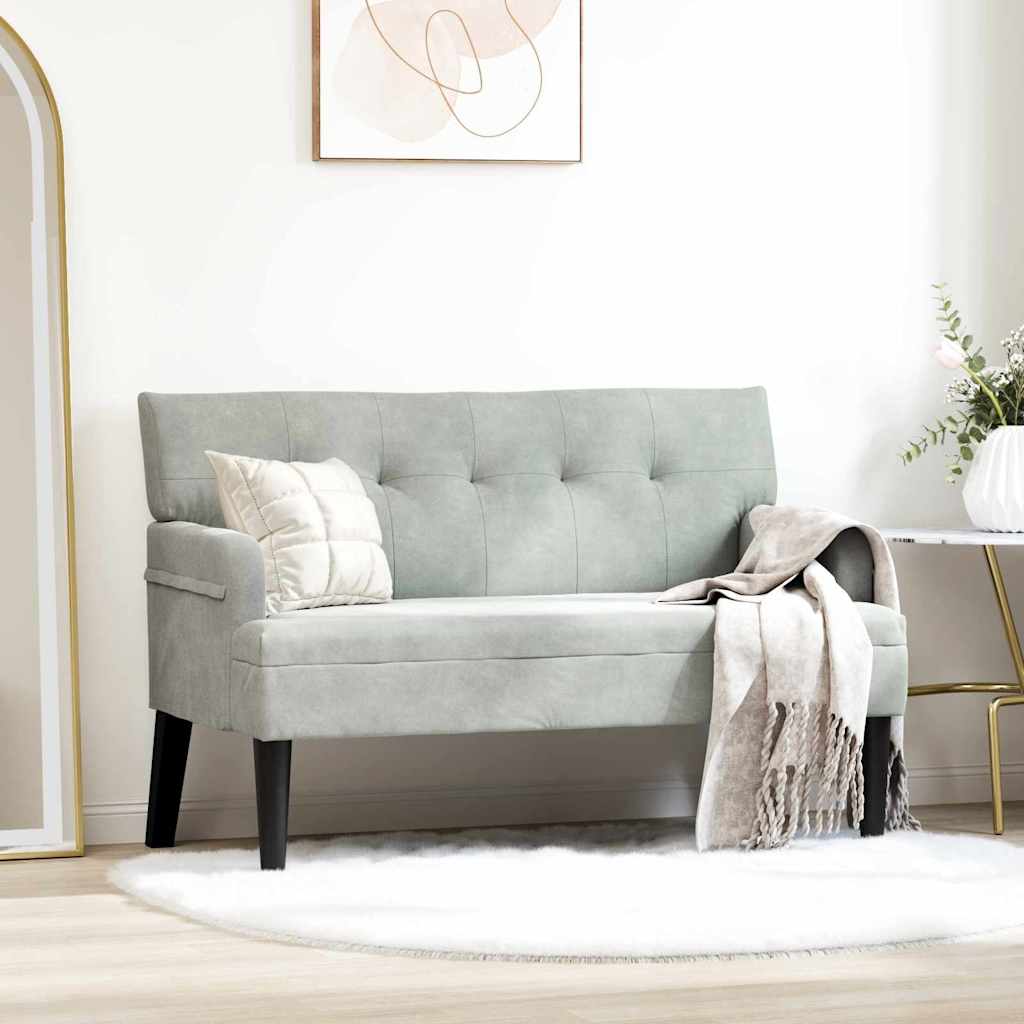 Chesterfield Bänk Ljusgrå 112 x 65,5 x 75 cm Sammet