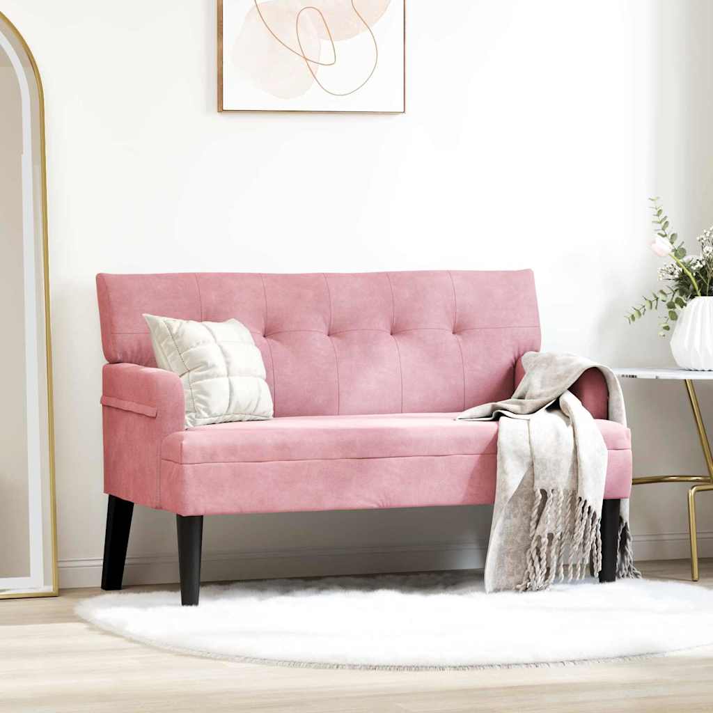 Chesterfield Bänk Rosa 112 x 65,5 x 75 cm Sammet