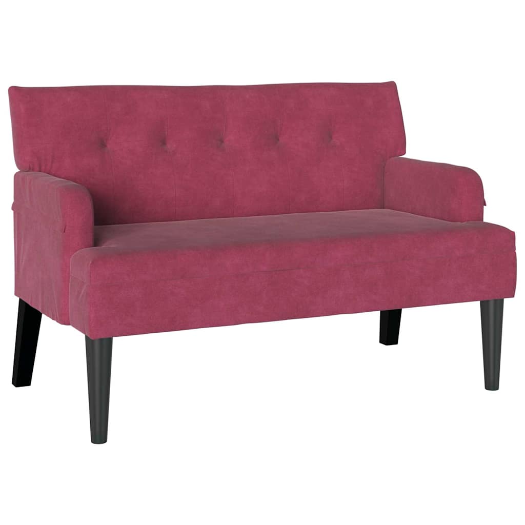 Chesterfield Bänk Vinröd 112 x 65,5 x 75 cm Sammet