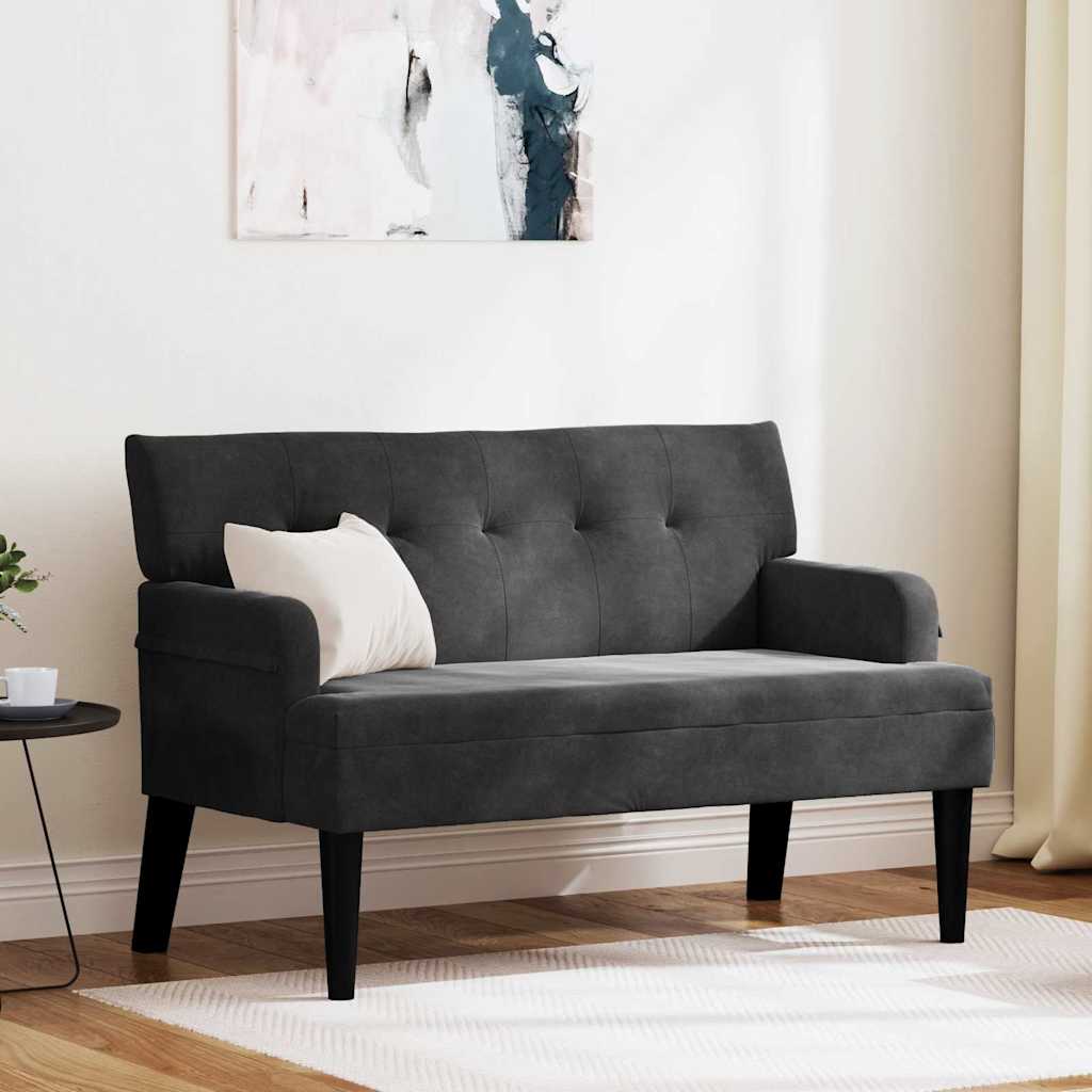 Chesterfield Bänk Svart 112 x 65,5 x 75 cm Sammet