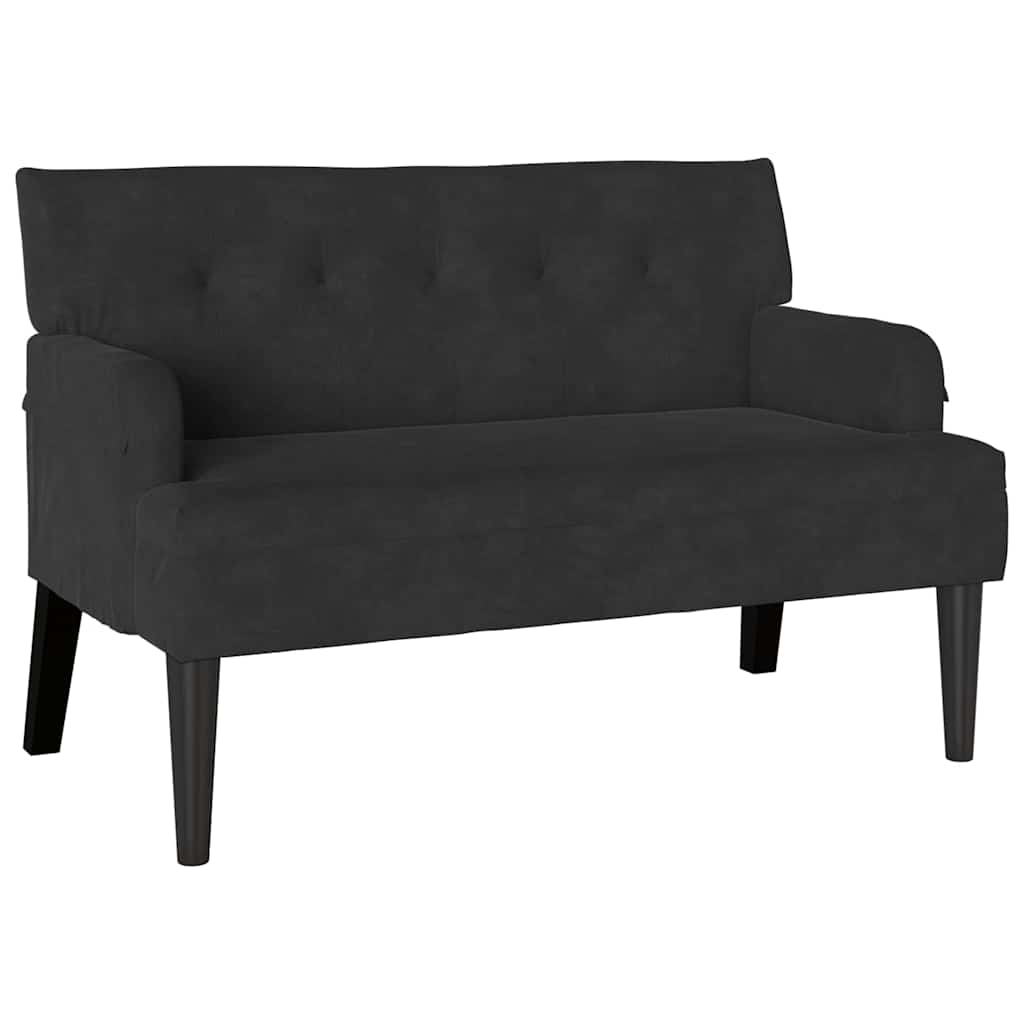 Chesterfield Bänk Svart 112 x 65,5 x 75 cm Sammet