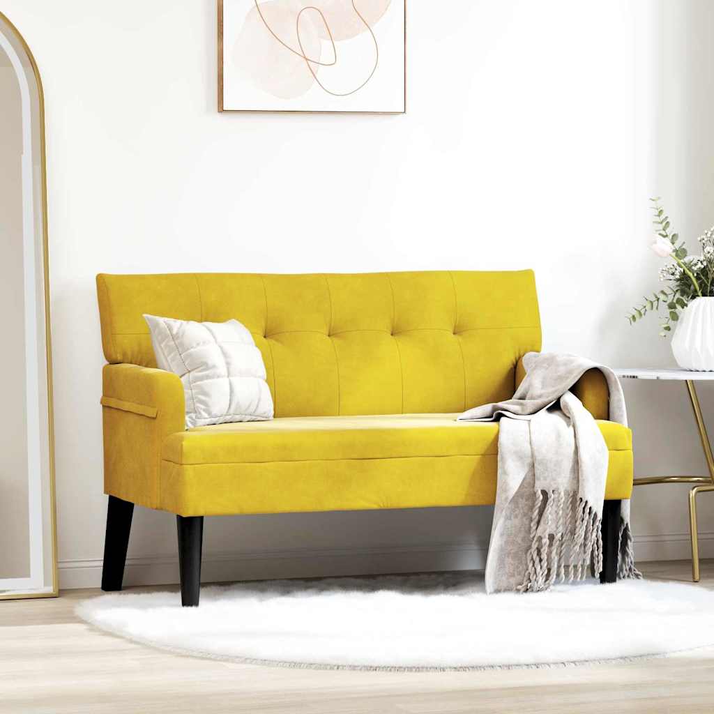 Chesterfield Bänk Gul 112 x 65,5 x 75 cm Sammet