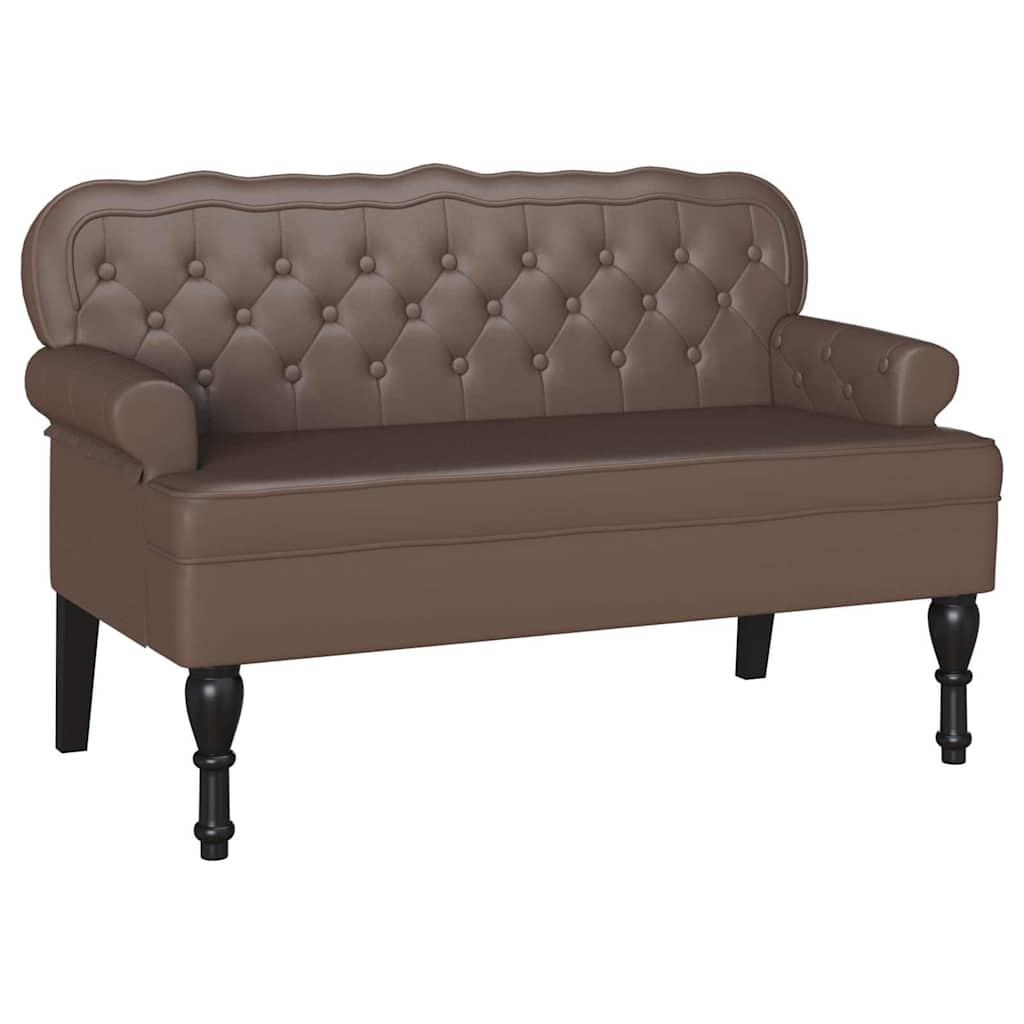 Chesterfield Bänk Brun 119,5 x 64,5 x 75 cm Konstläder