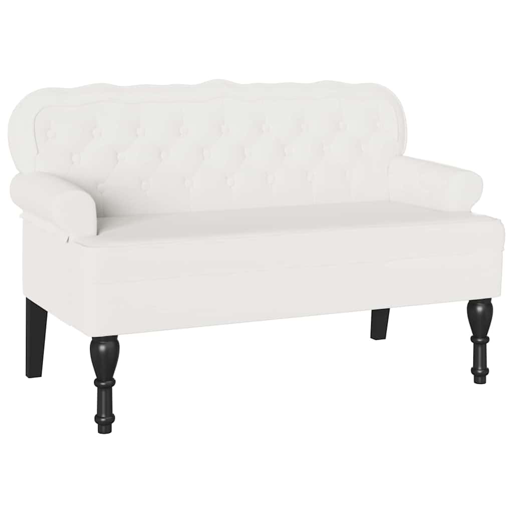 Chesterfield Bänk Vit 119,5 x 64,5 x 75 cm Konstläder