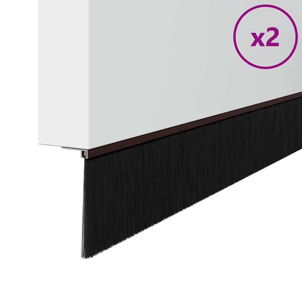 Skruvmonterade dörrborsttätningslister 2 st Brun 100 cm