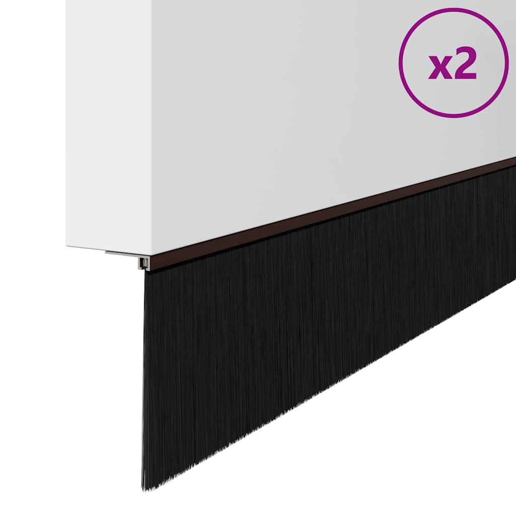 Skruvmonterade dörrborsttätningslister 2 st Brun 100 cm