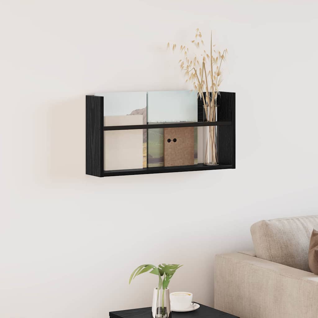 Tidningshylla Svart Ek 60 x 12 x 30 cm Konstruerat trä